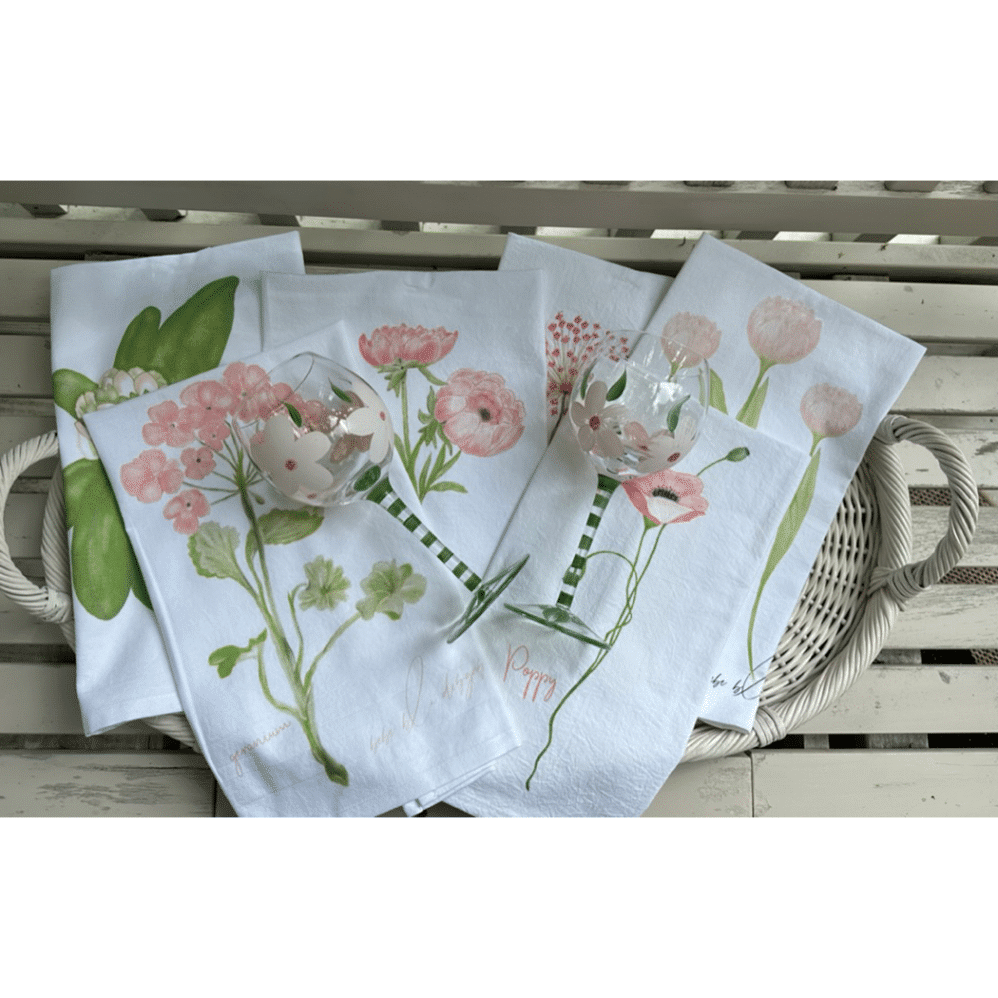 pink flour sack towels