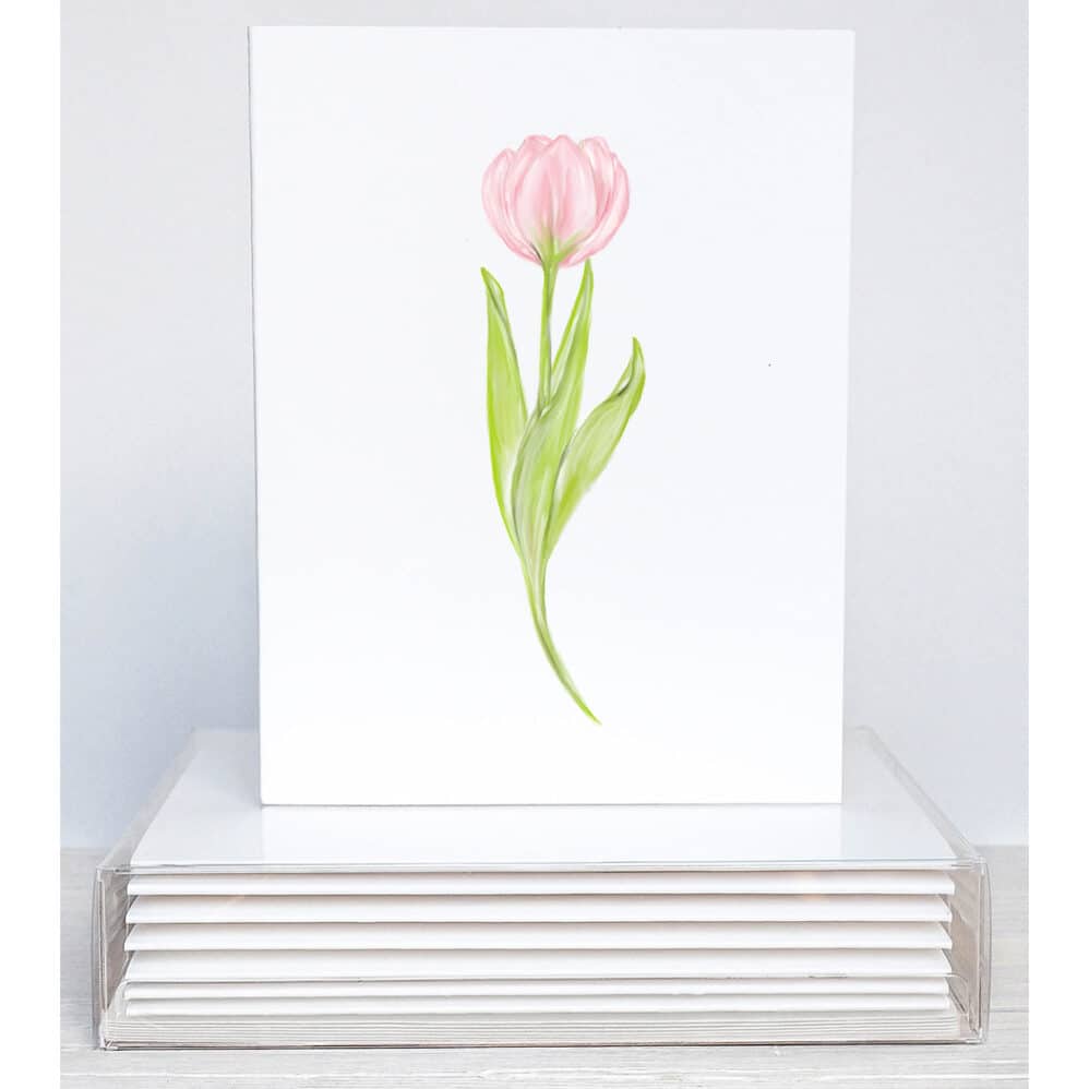 pink tulip note cards