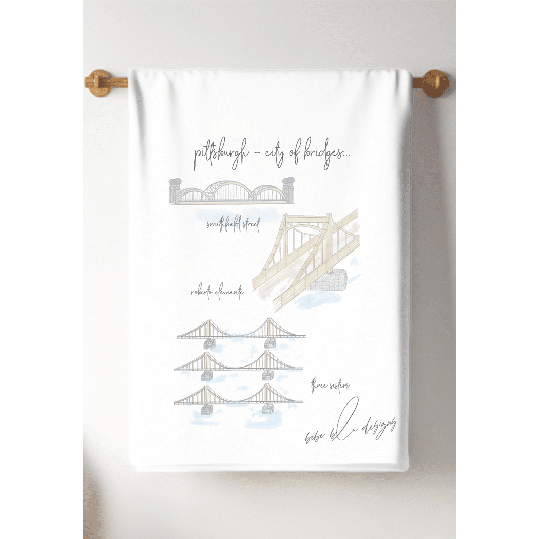 pittsburgh city of bridges tea towel 2