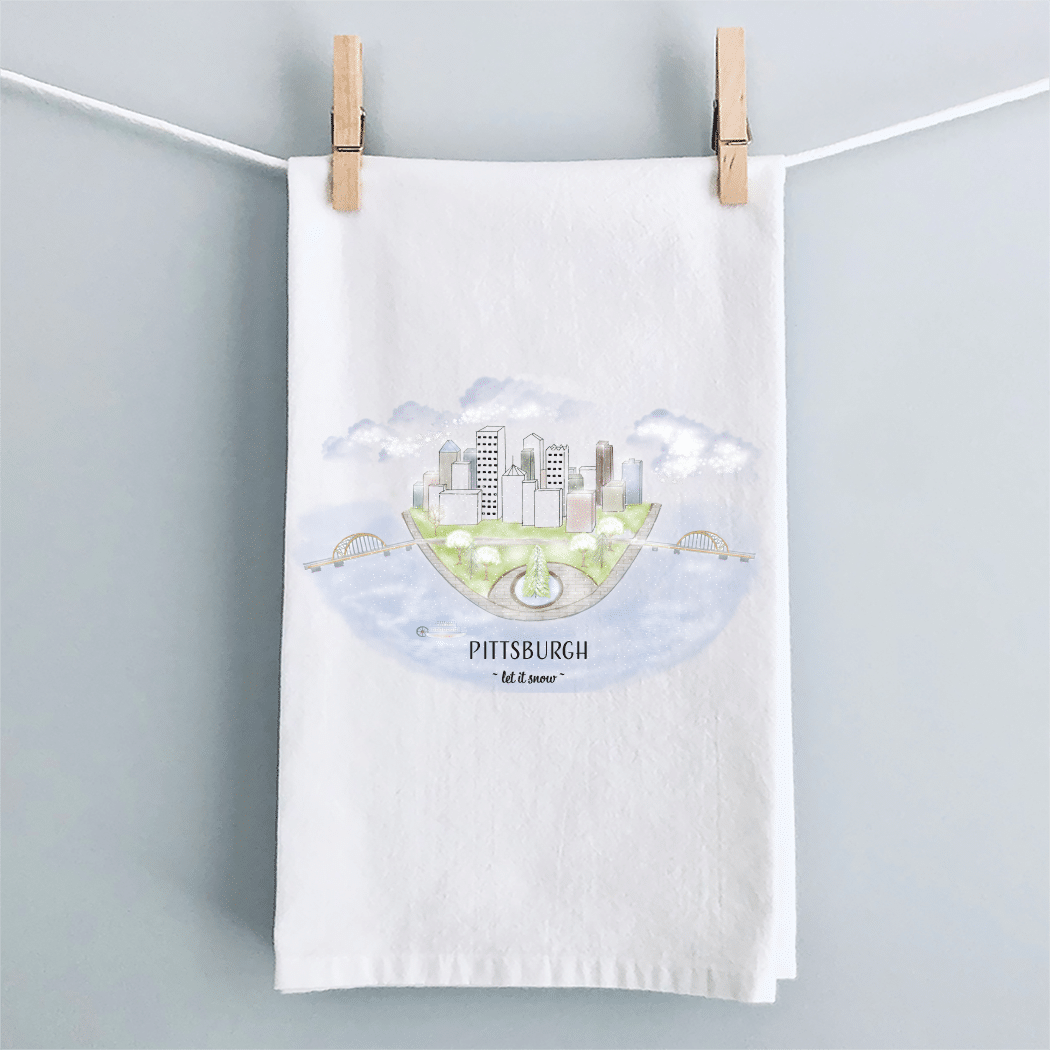 pittsburgh skyline let it snow clothesline