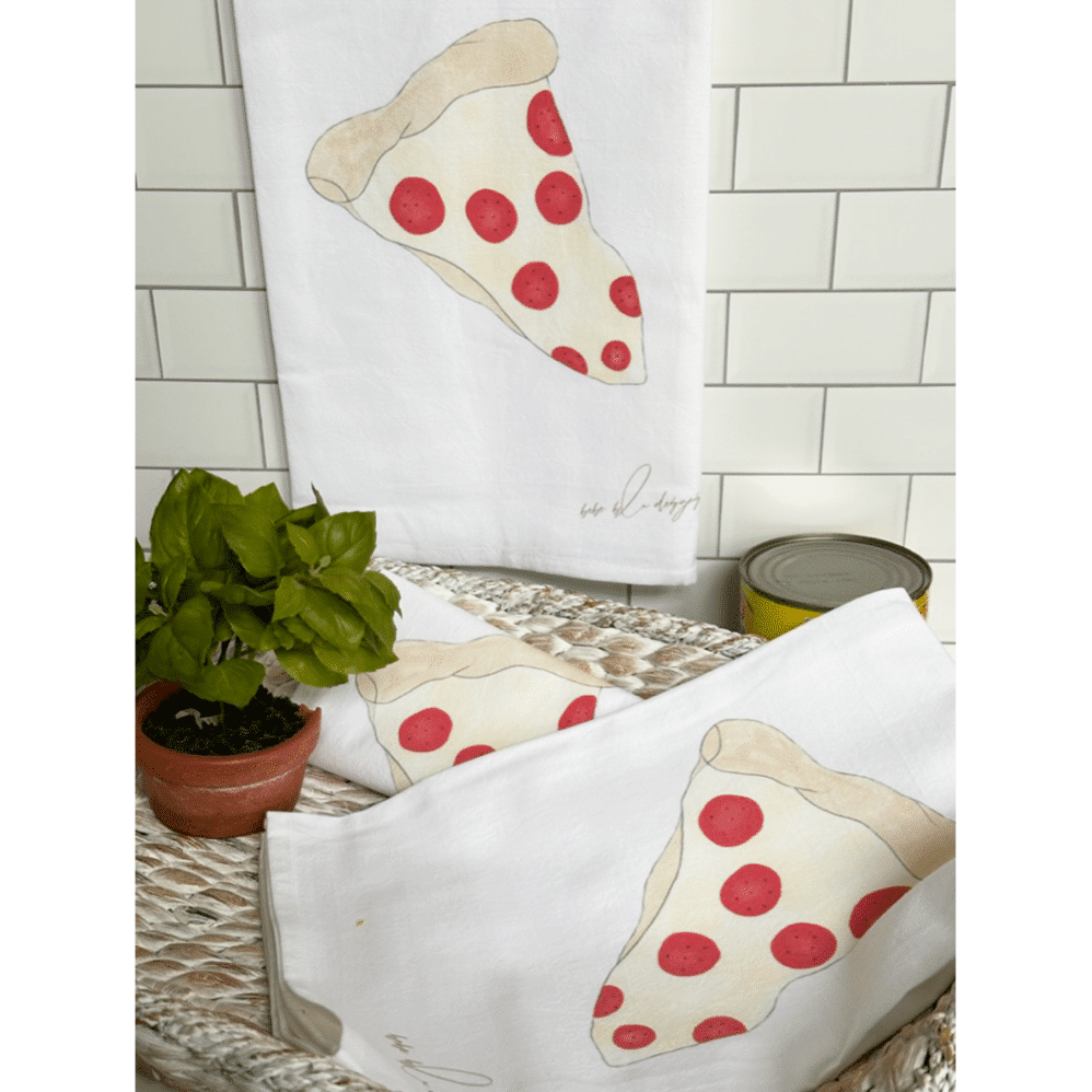 pizza flour sack towel basket