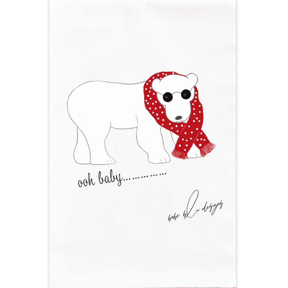 polar bear ooh baby flour sack towel