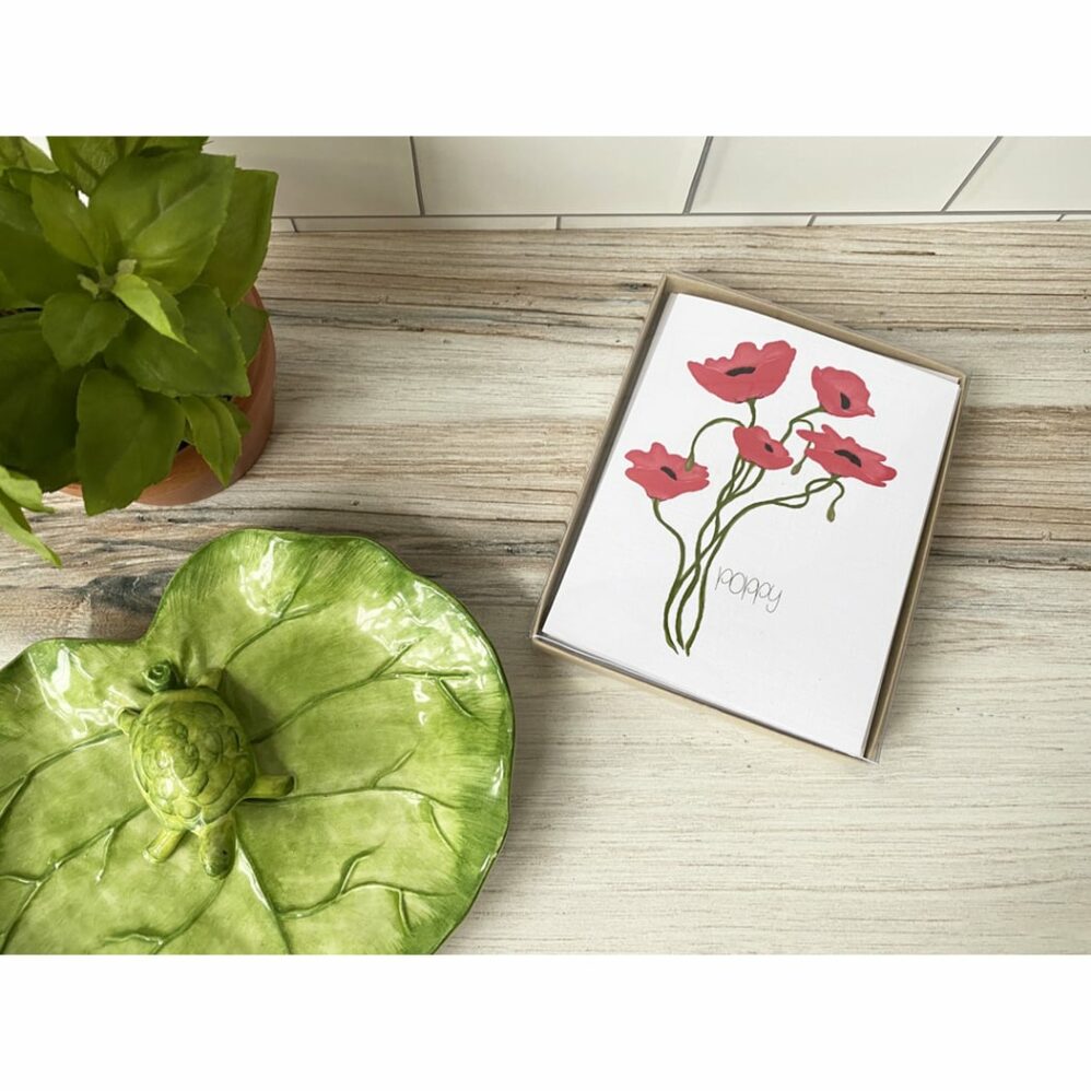 poppy note card box