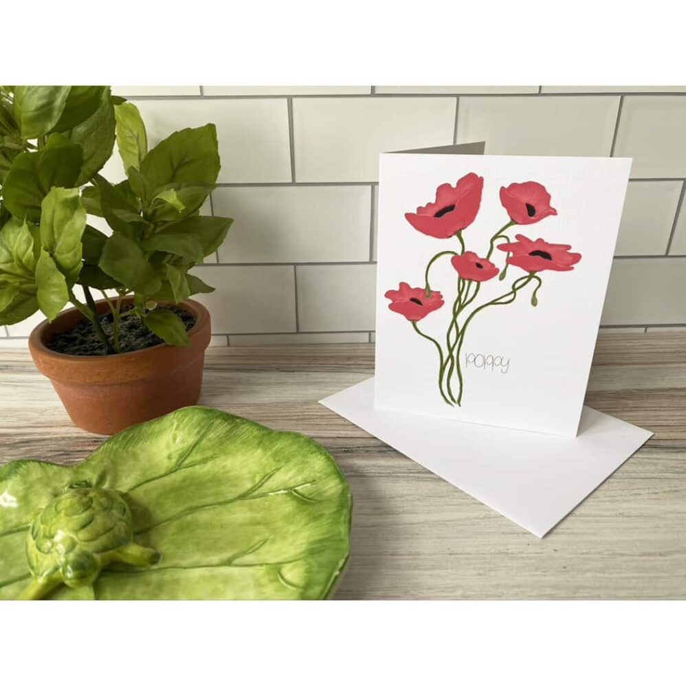 poppy note card