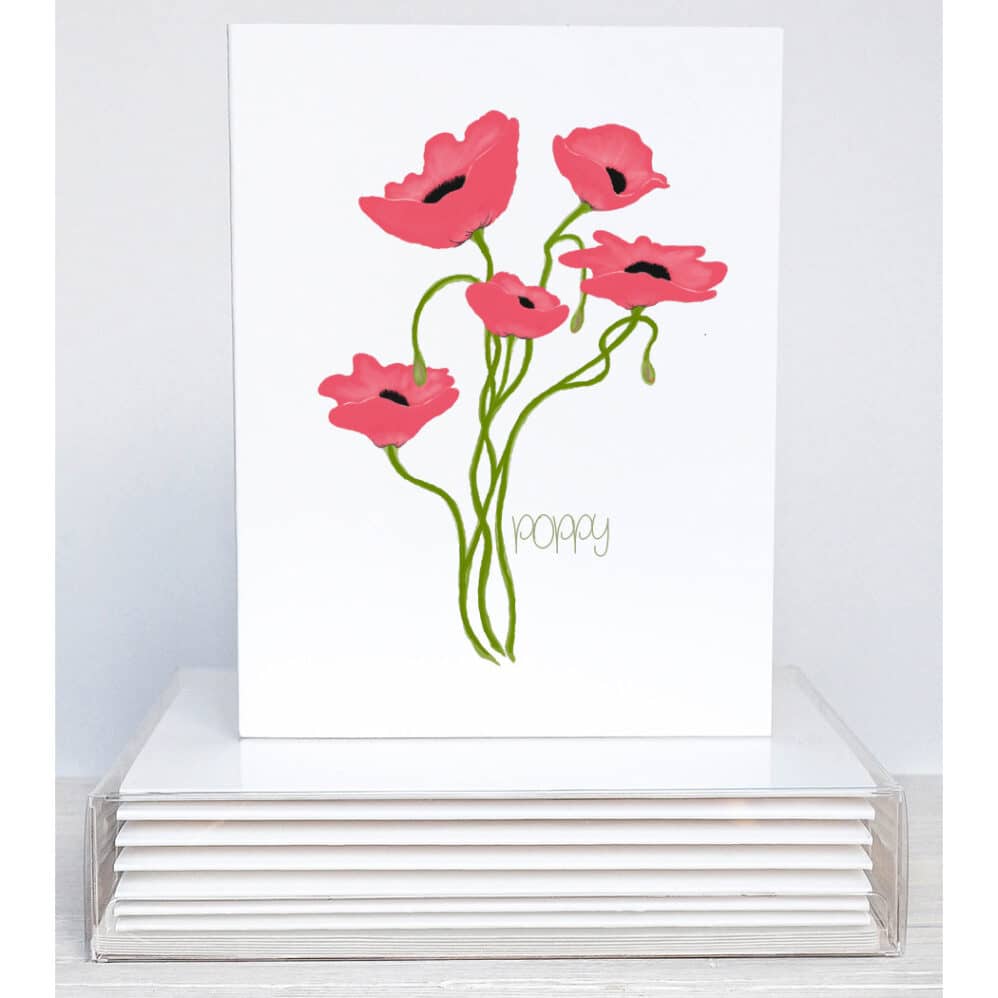 poppy note card