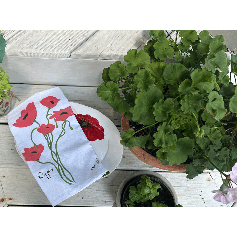 poppy flour sack towel