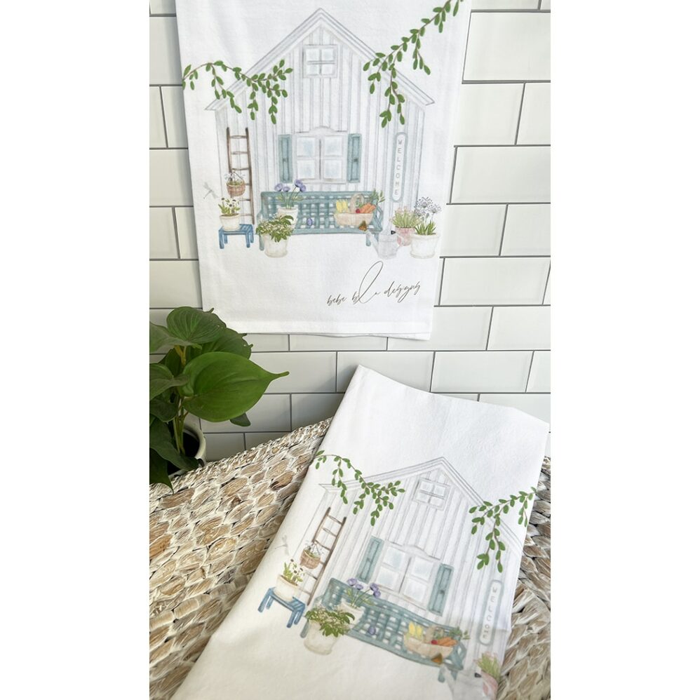 potting shed flour sack towel