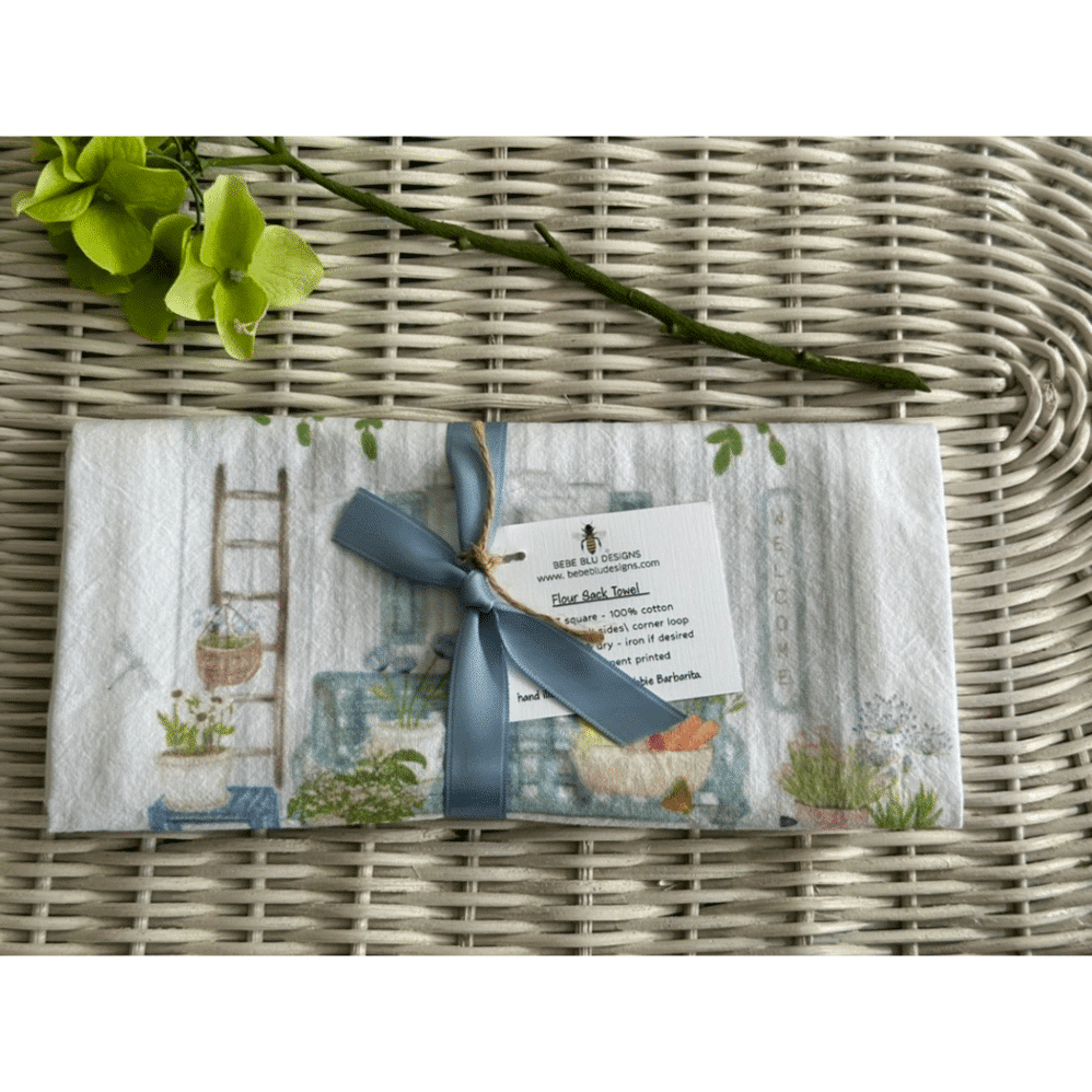 potting shed flour sack towel