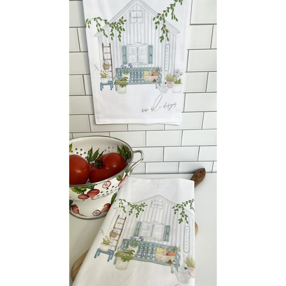 potting shed flour sack towel