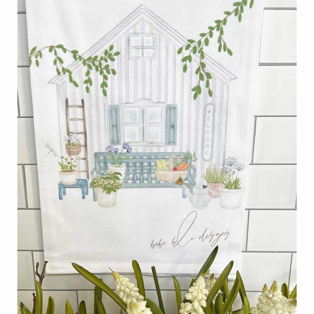 potting shed flour sack towel