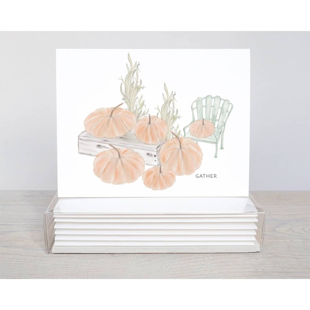 pumpkin harvest gather note card