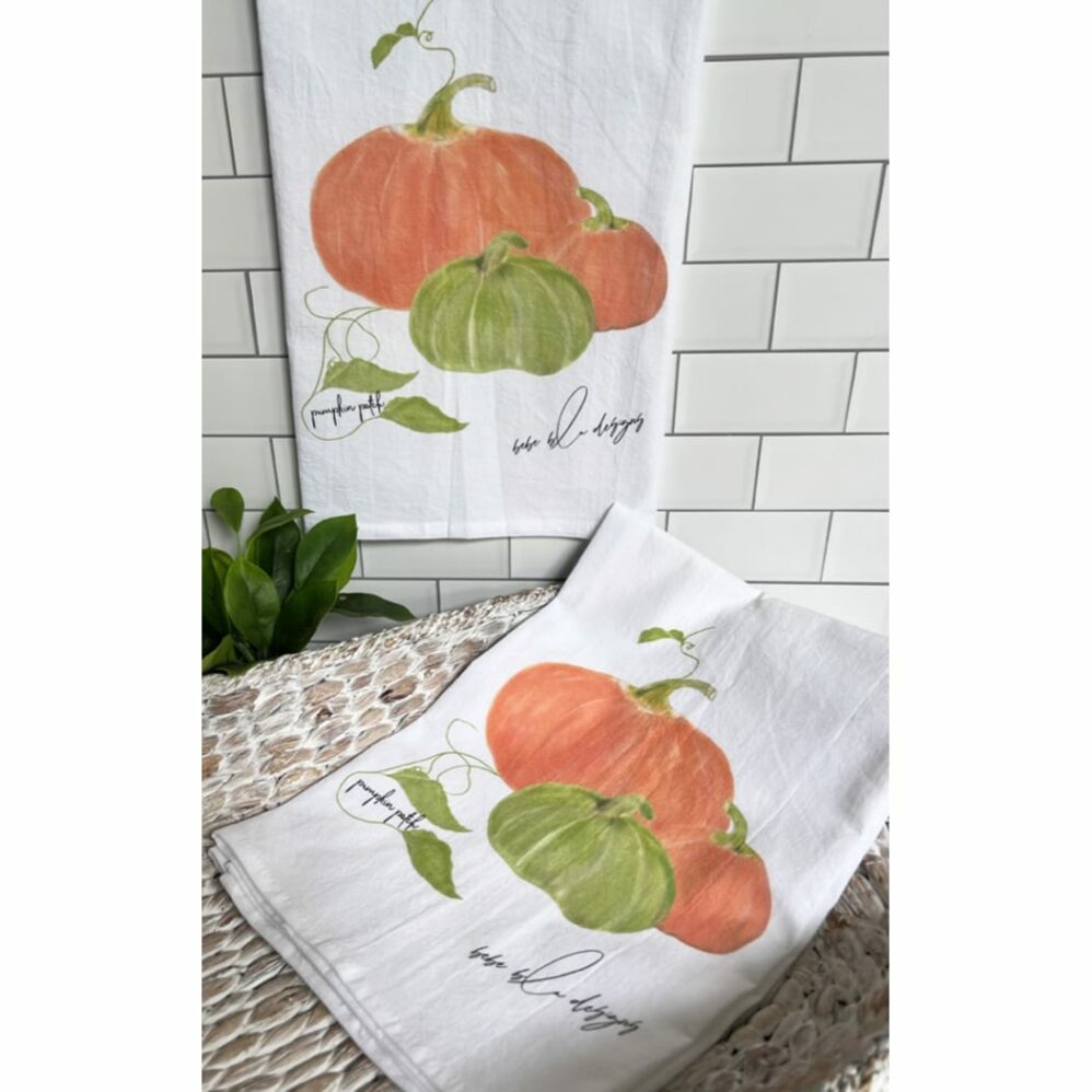 pumpkin patch flour sack towel