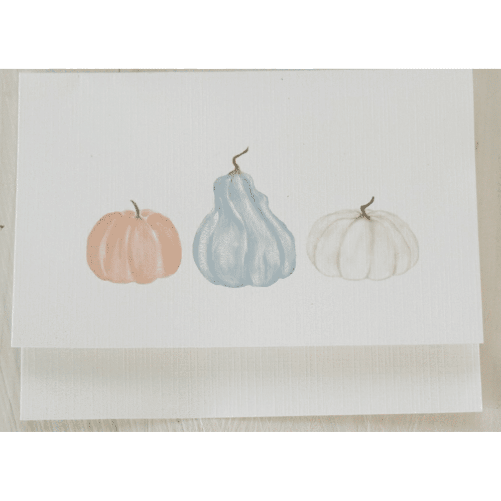 pumpkins orange blue white cards