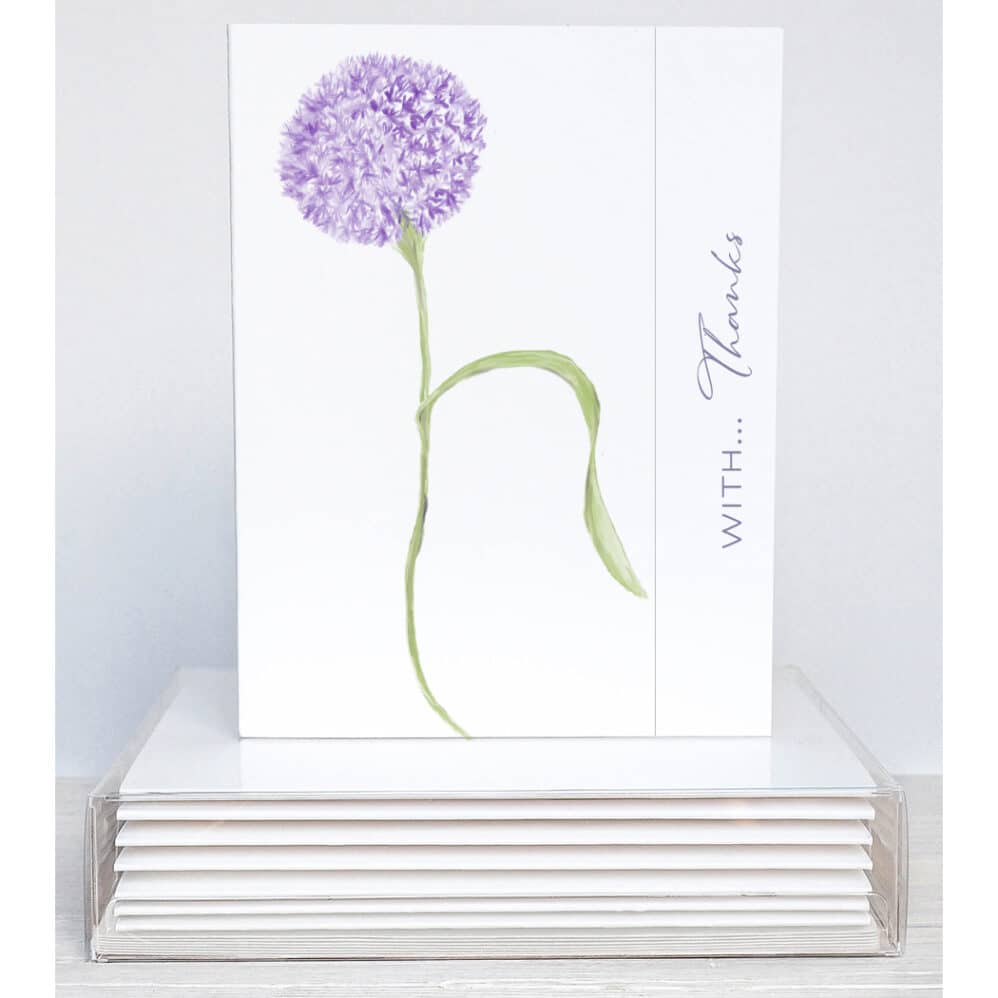purple allium thank you note