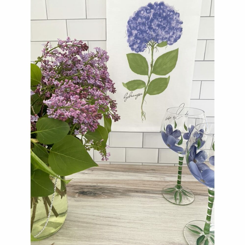 Purple Hydrangea Flour Sack Towel