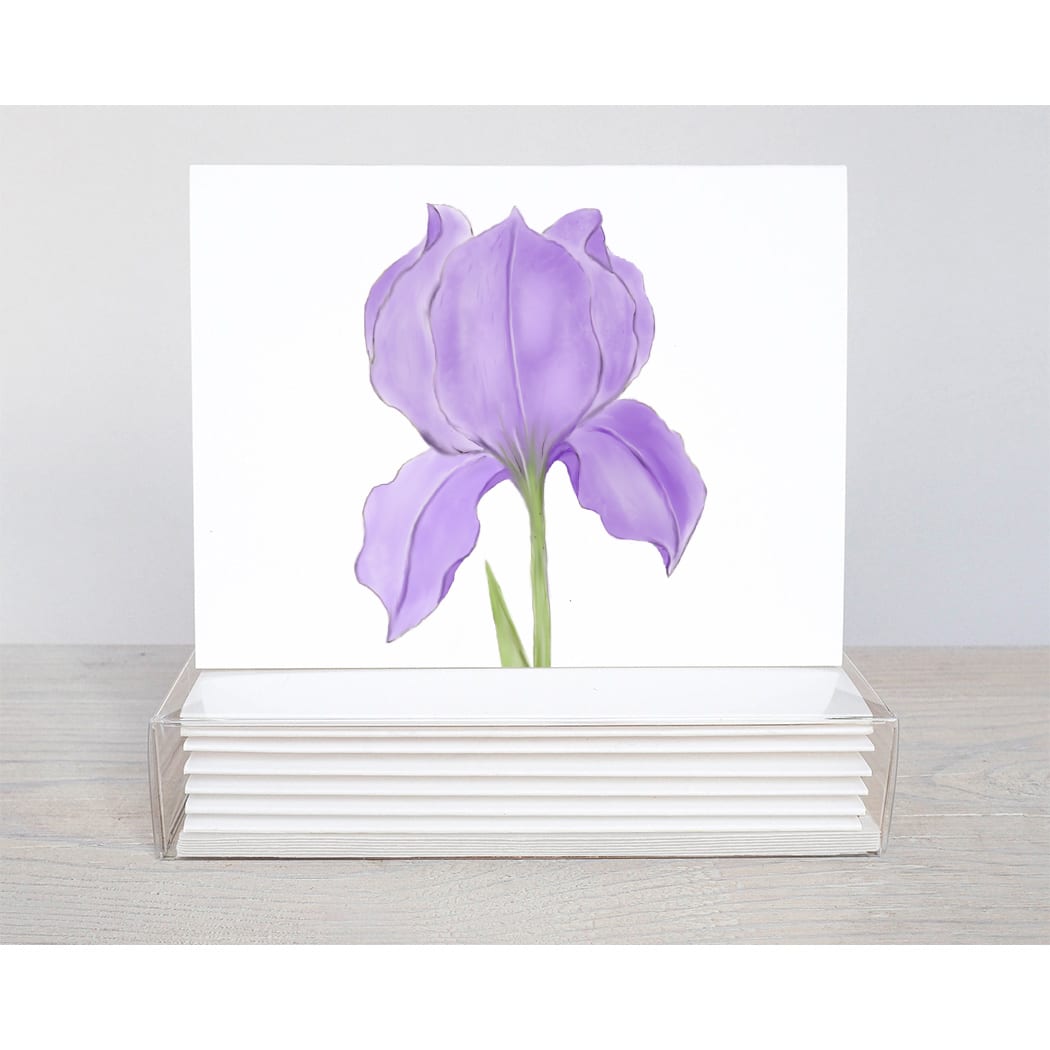 purple iris note cards