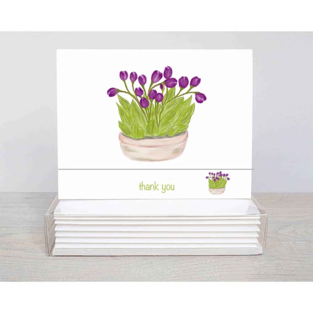 purple tulips thank you notes