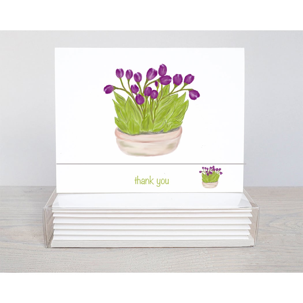 purple tulips thank you notes