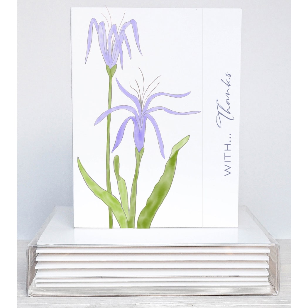 purple wildflowers thank you note