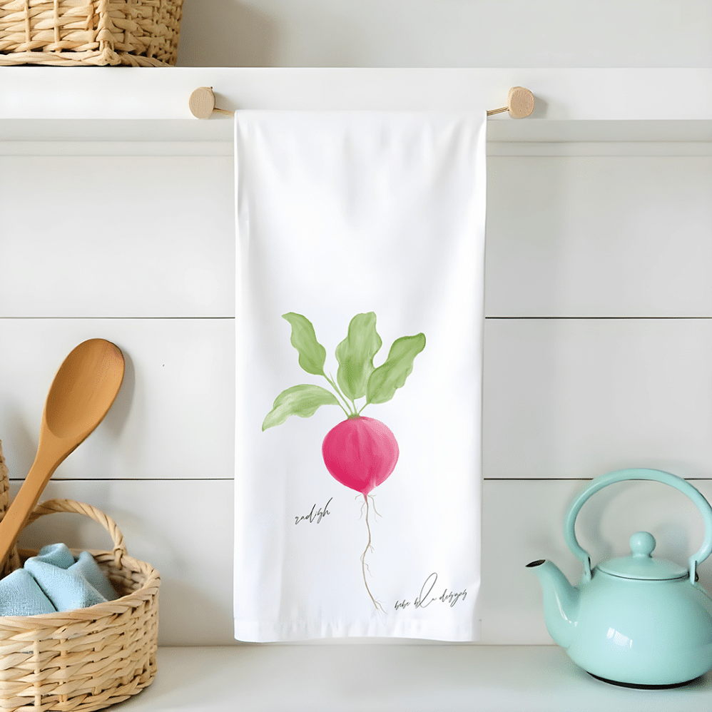 radish flour sack tea towel