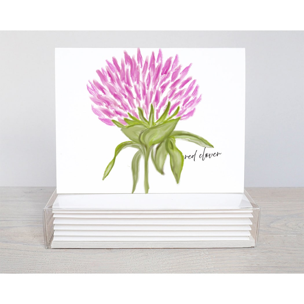 red clover note card