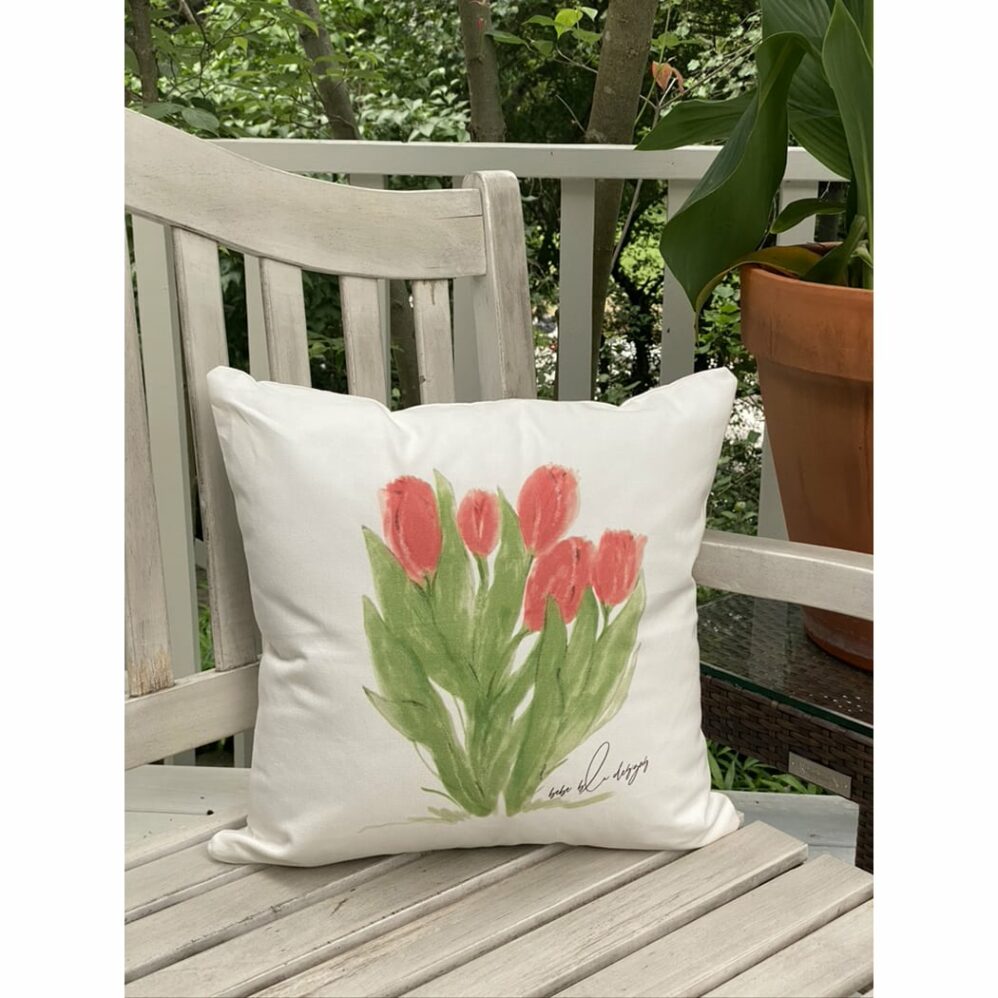red tulips pillow