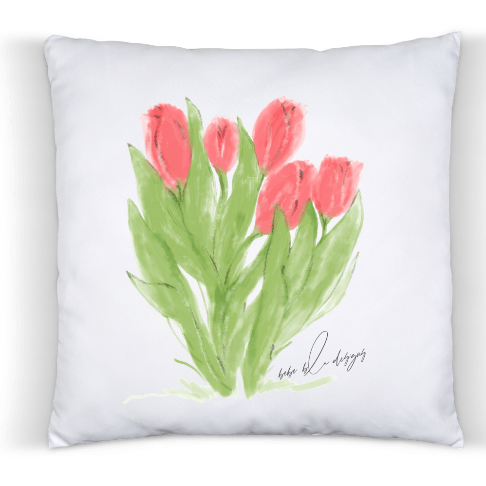 red tulips pillow