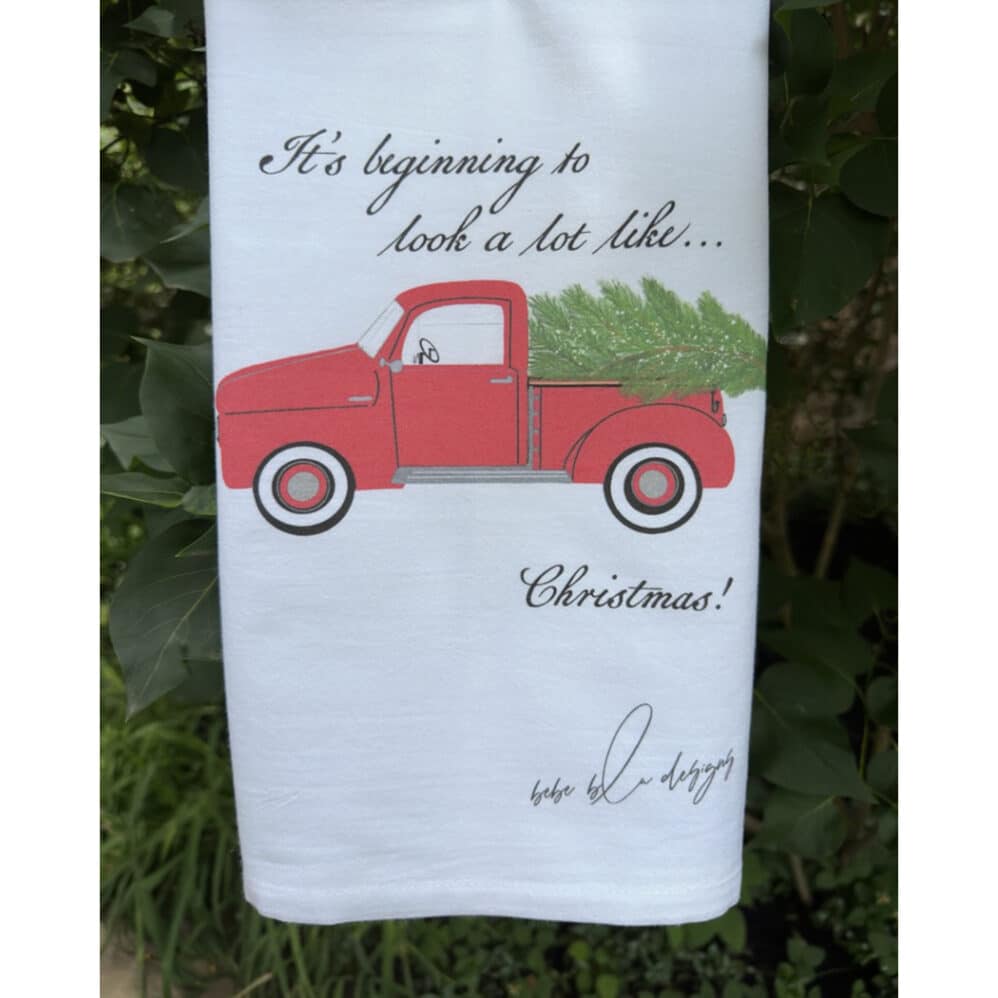 red woody flour sack towel