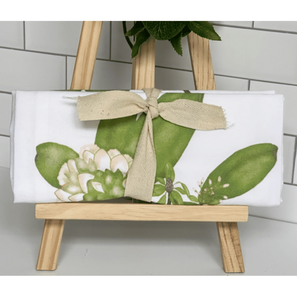 rhododendron flour sack towel wrapped