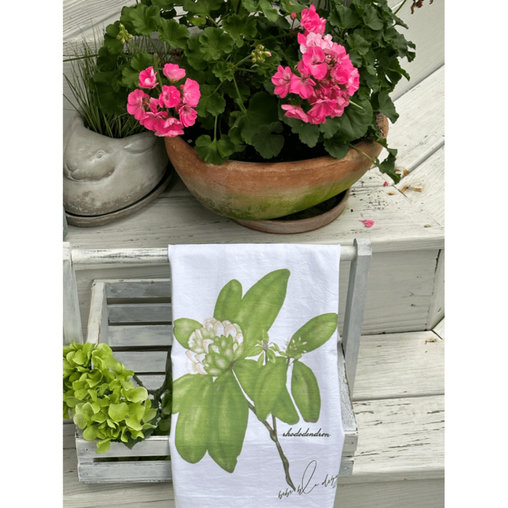 rhododendron flour sack towel