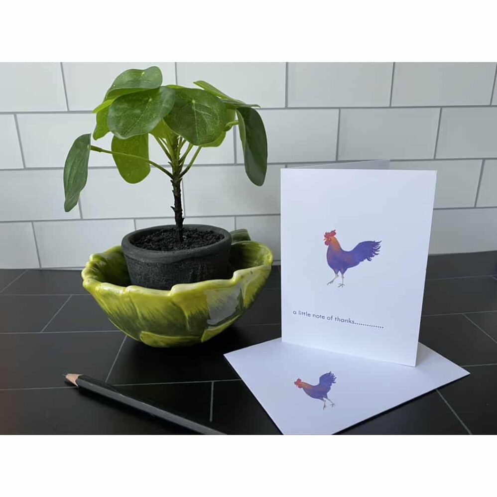 rooster petite note cards