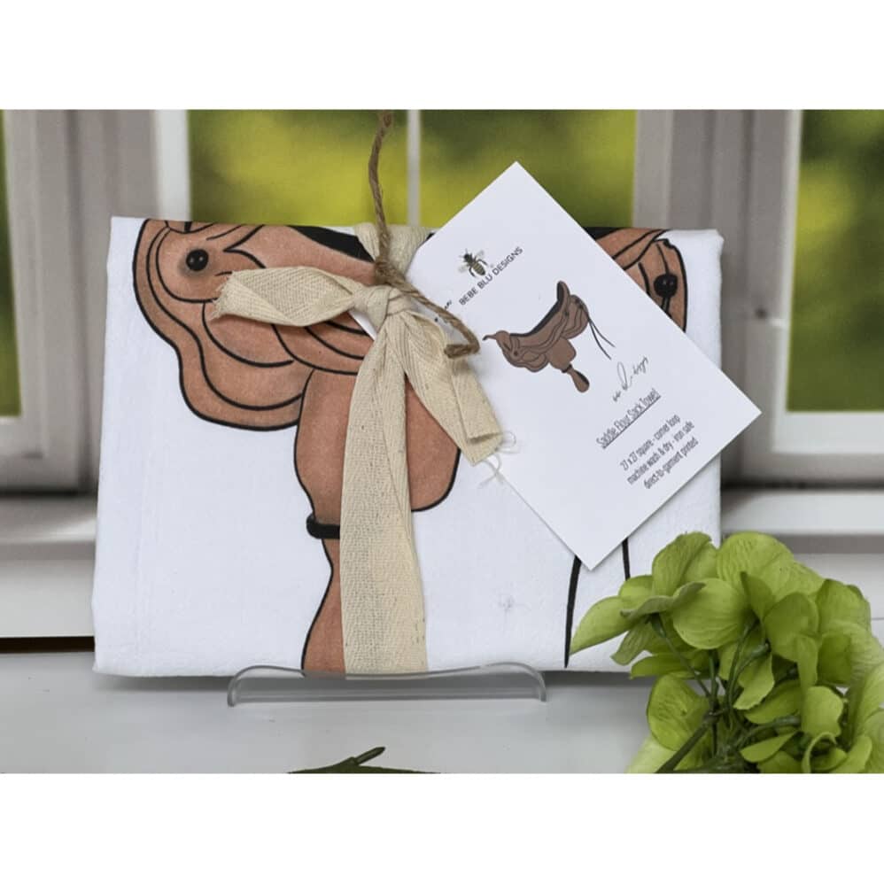 saddle flour sack towel wrapped