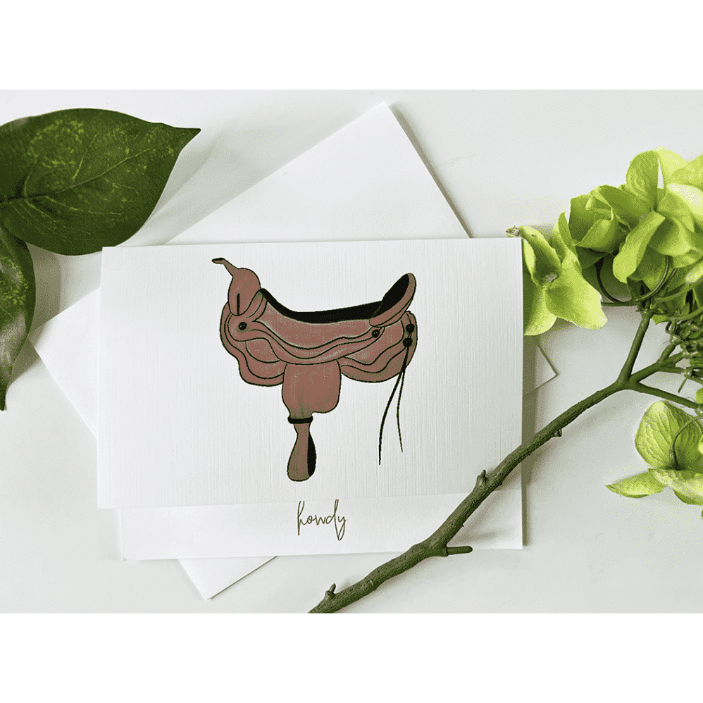 saddle howdy note cards