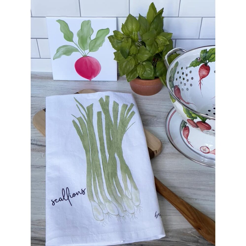 scallions flour sack towel