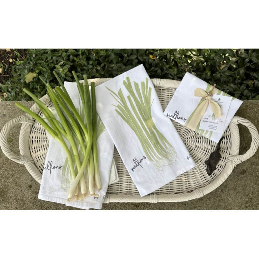 scallions flour sack towel