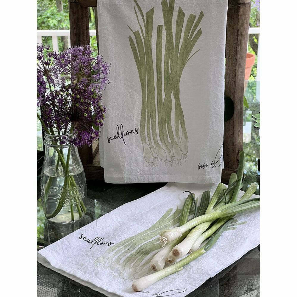 scallions flour sack towel