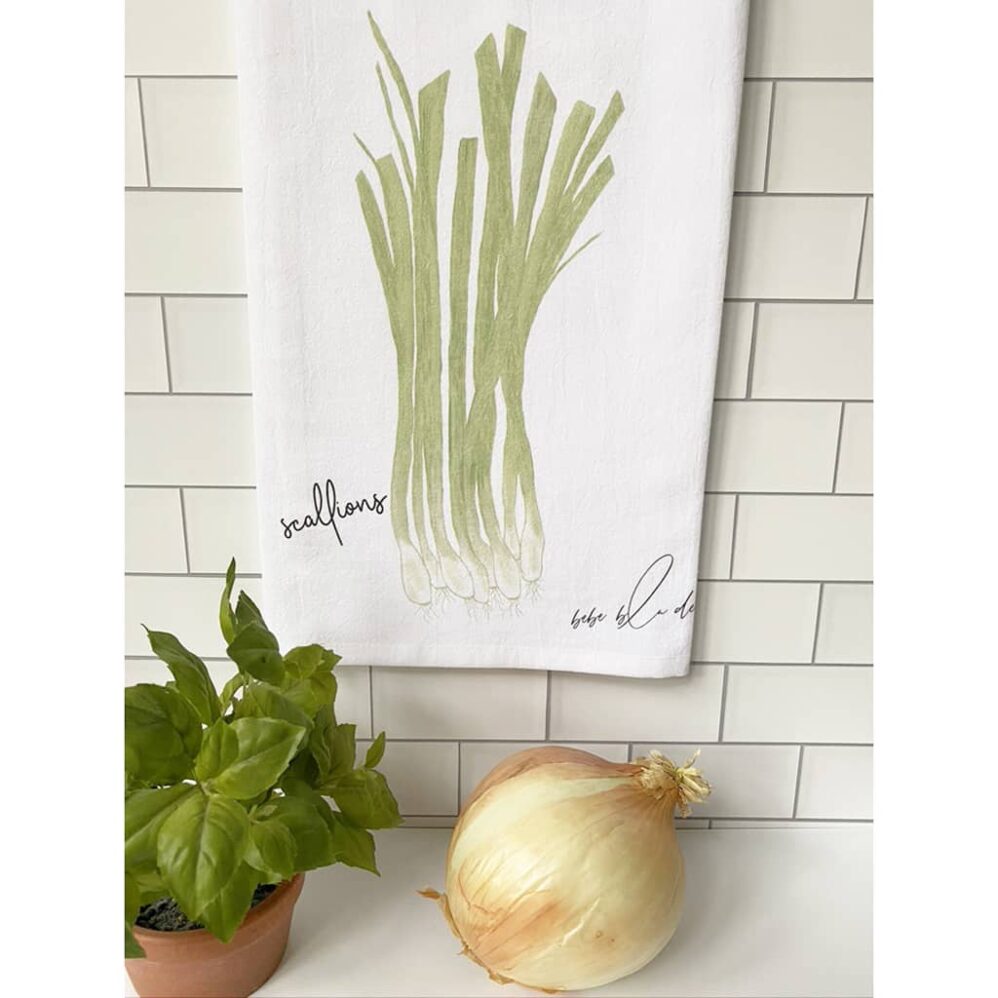 scallions flour sack towel