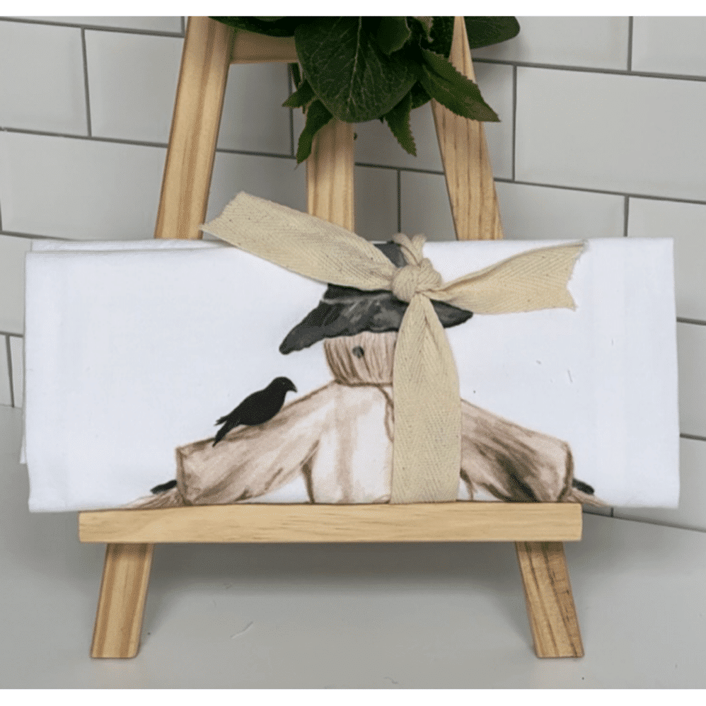 scarecrow flour sack towel wrapped