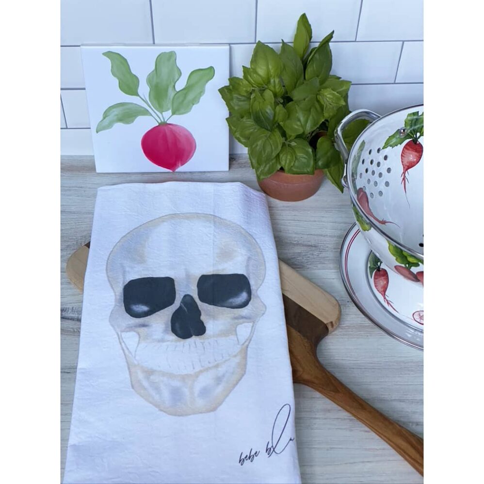 skull flour sack towel