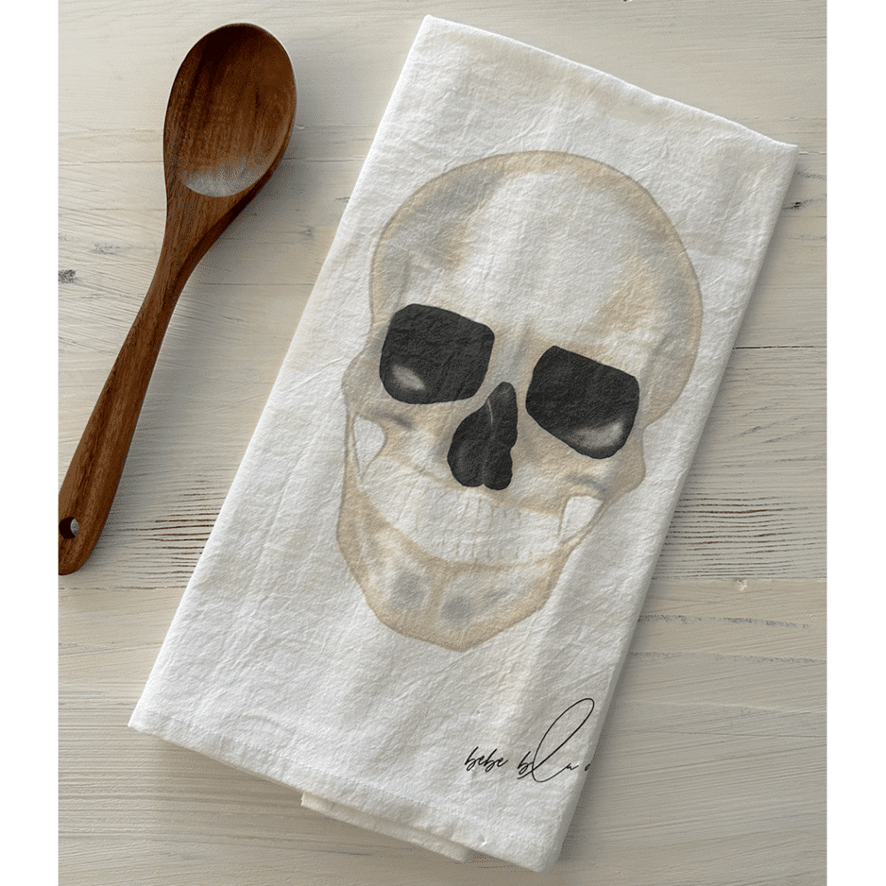 skull flour sack towel