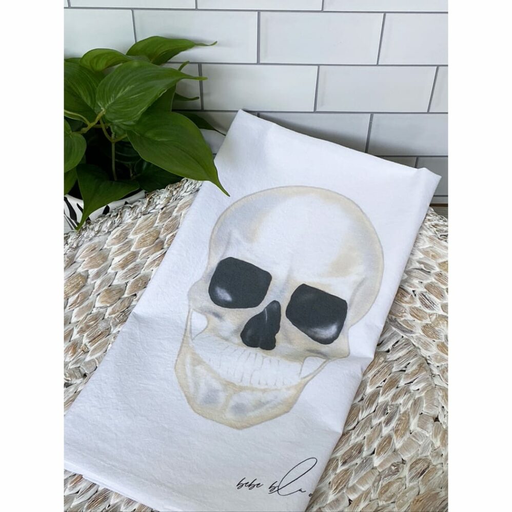 skull flour sack towel