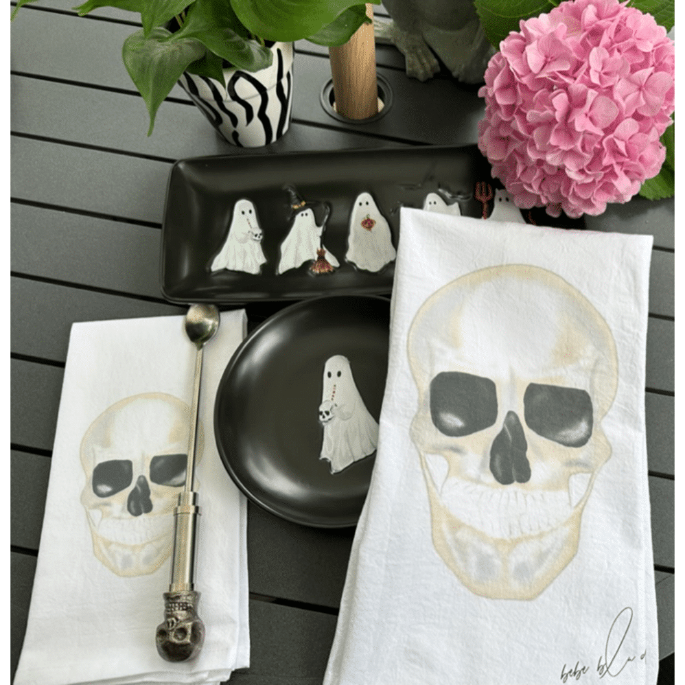 skull flour sack towel