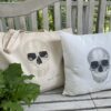 skull tote and pillow