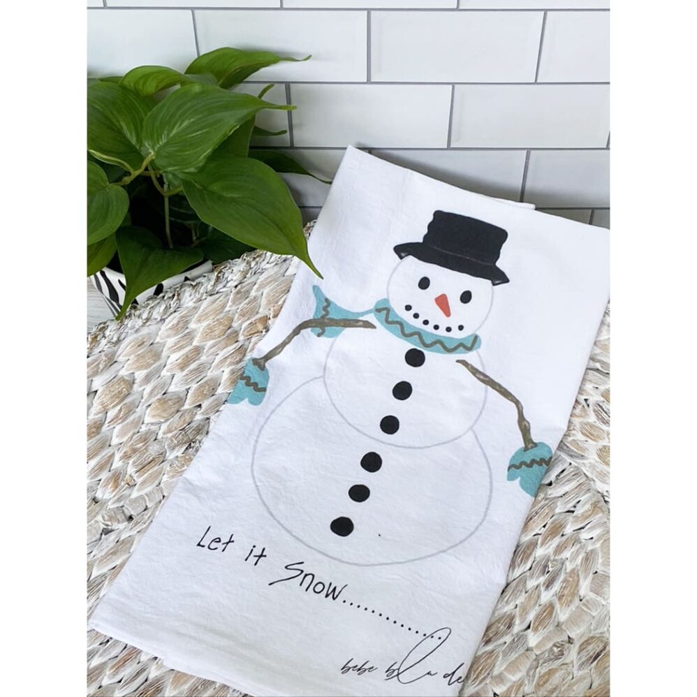 snowman flour sack towel