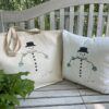 snowman tote and pillow