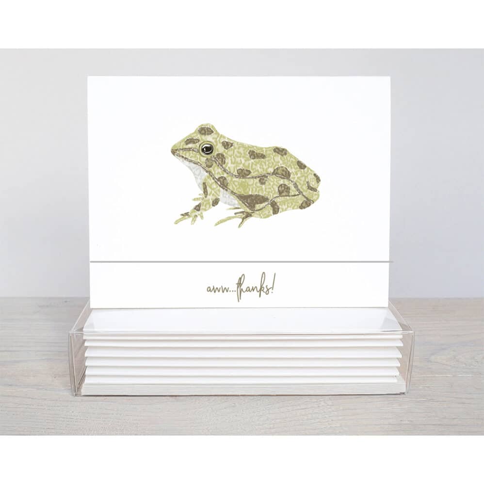 spotted frog thank you note card