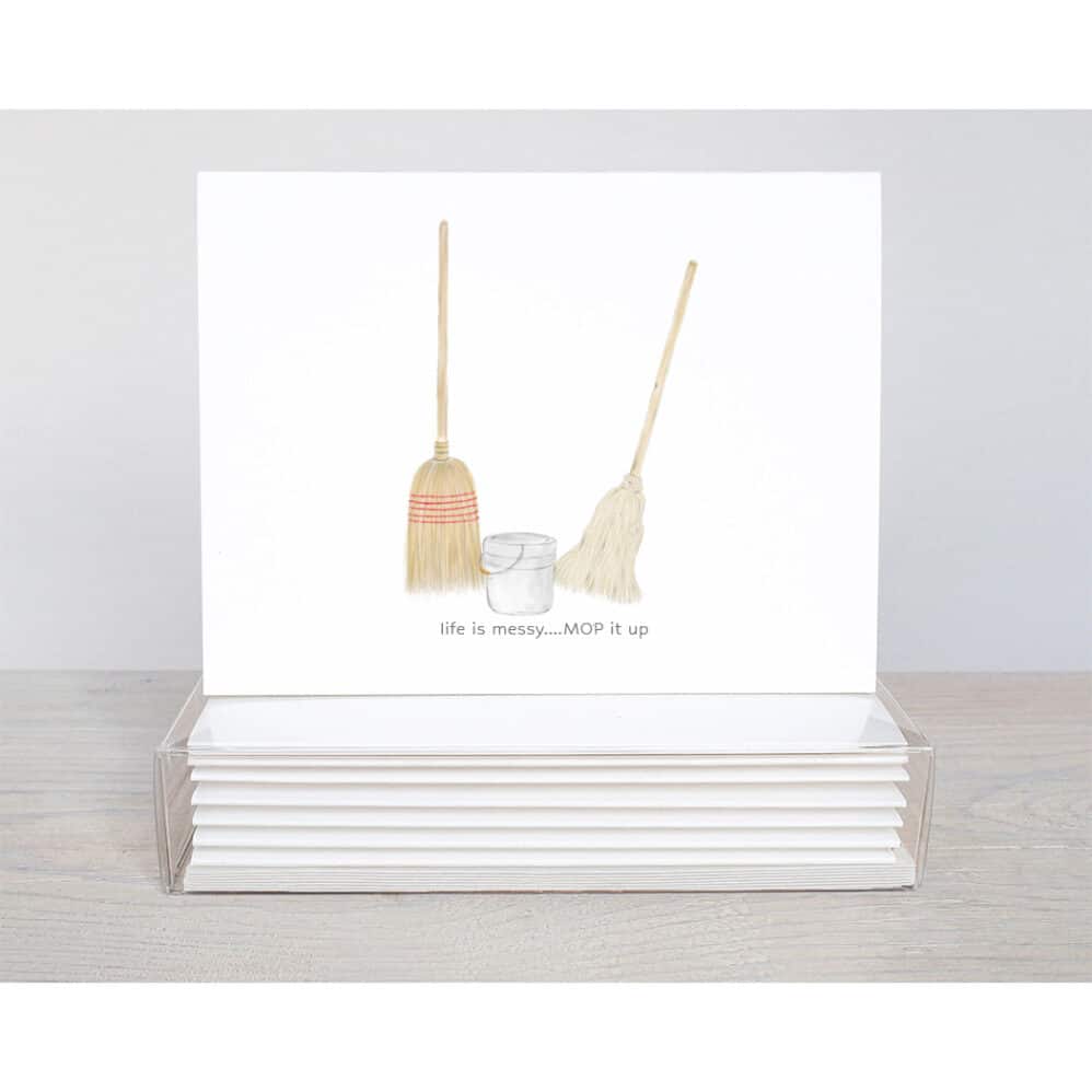spring cleaning life is messy note card