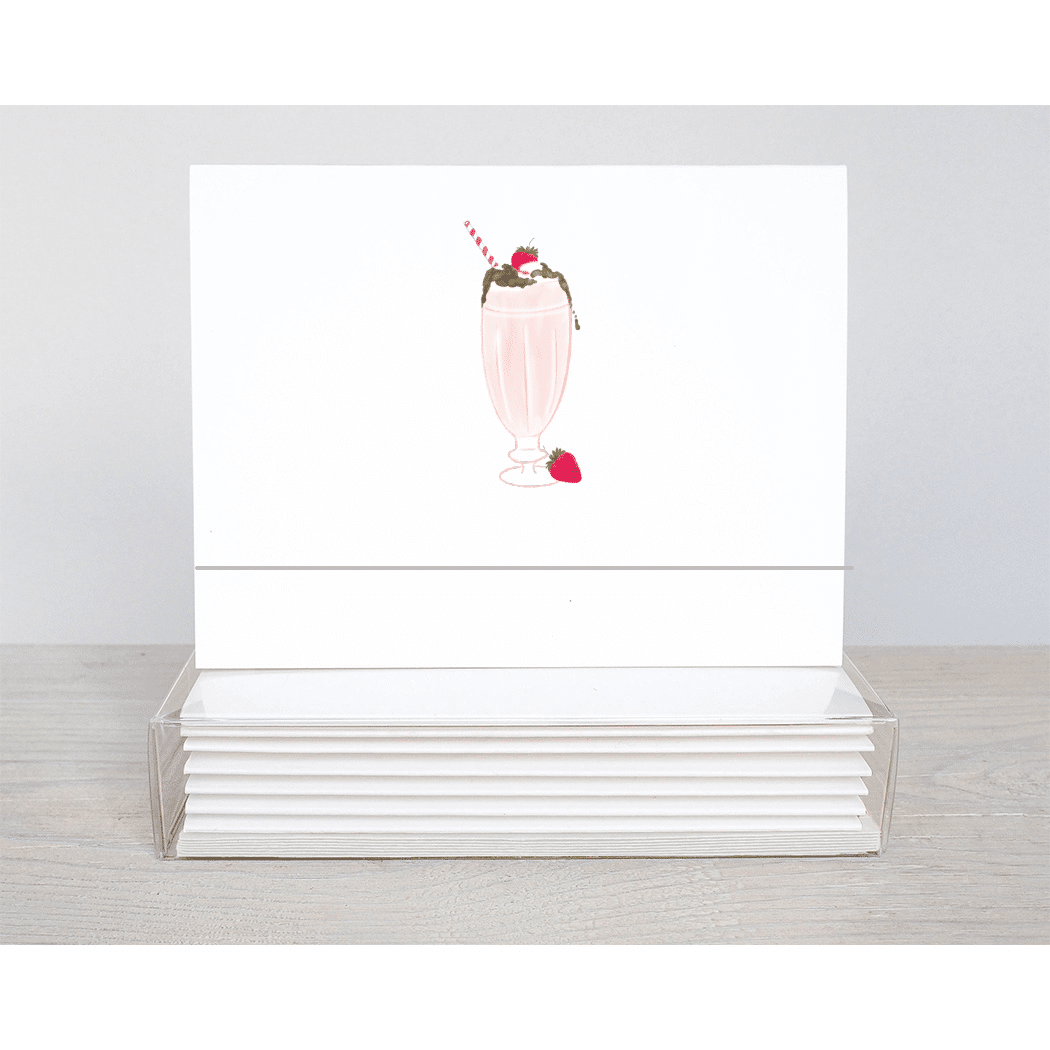 strawberry milkshake note cards