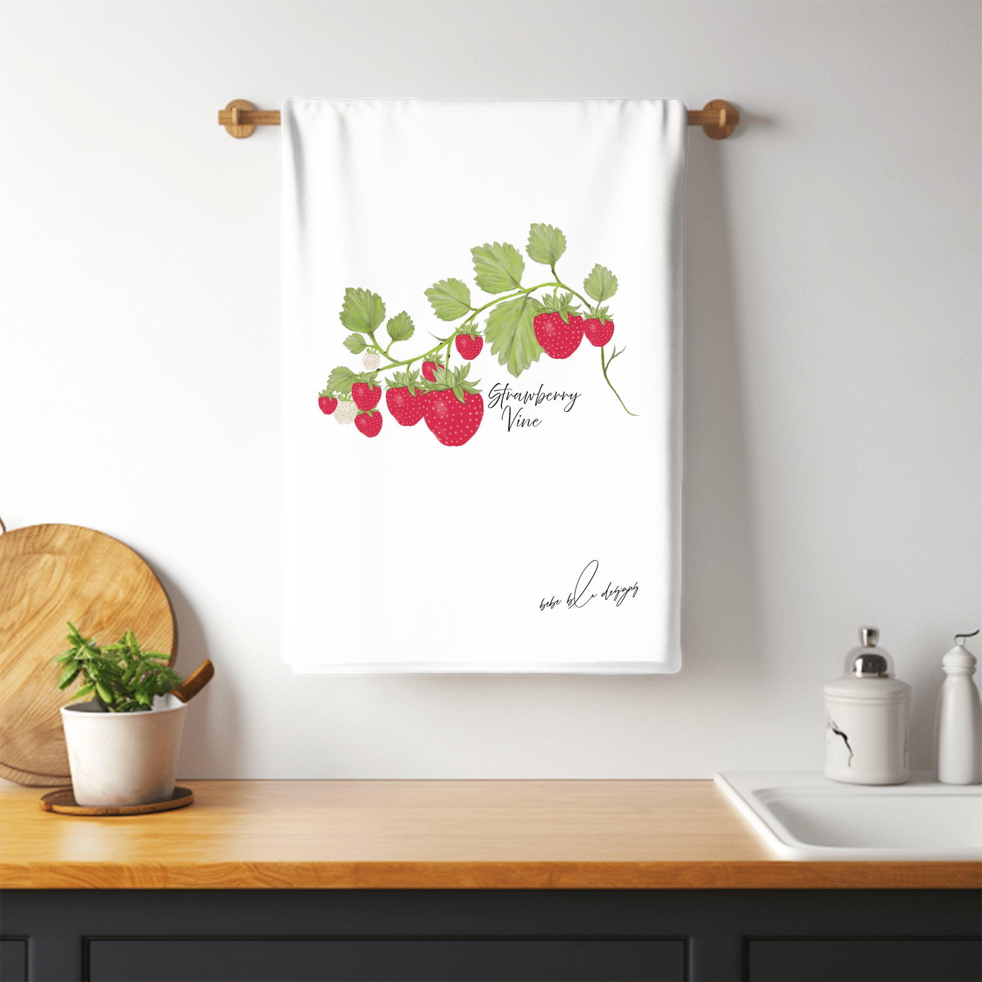 strawberry vine towel bar