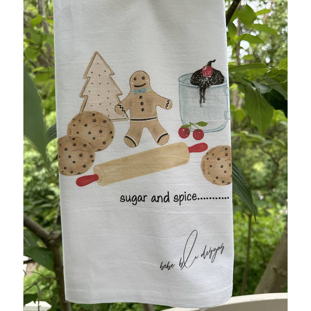 sugar and spice flour sack towel